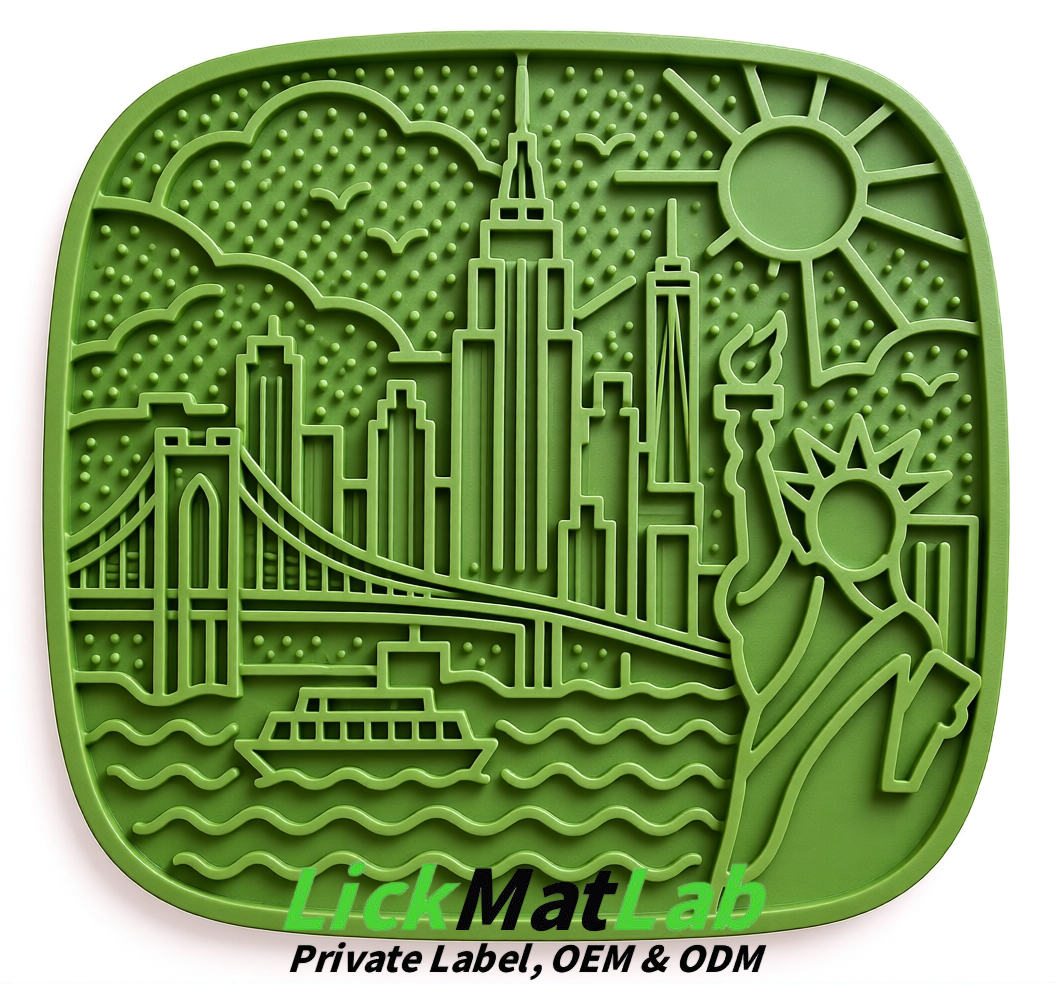 Avocado Green New York Themed Lick Mats for Pets | Private Label & OEM/ODM