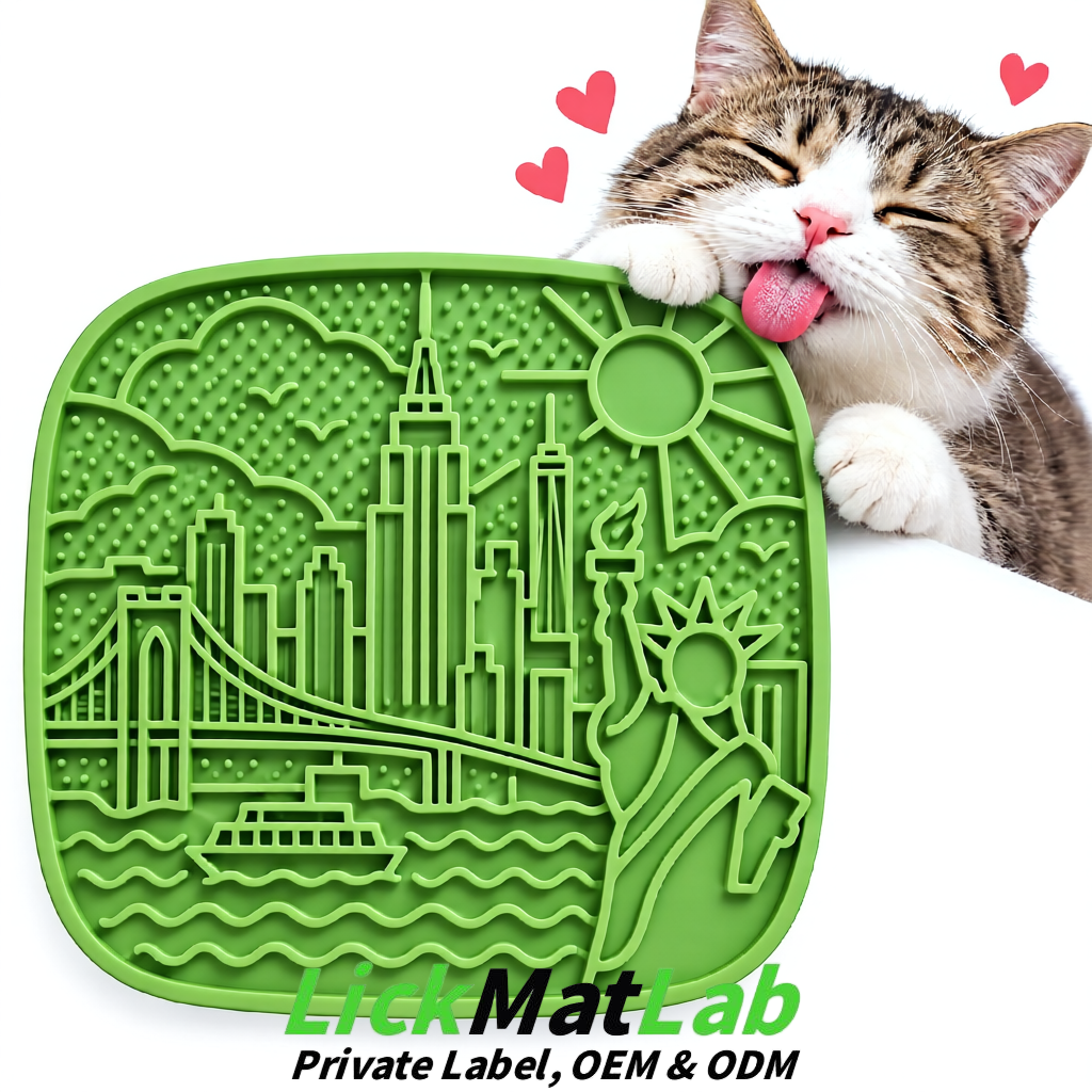Avocado Green New York Themed Lick Mats for Pets | Private Label & OEM/ODM