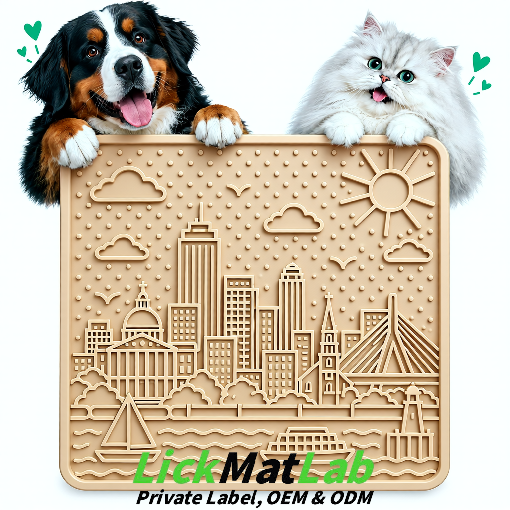 Beige Boston Urban Design Lick Mats For Cat & Dog | OEM/ODM Manufacturer