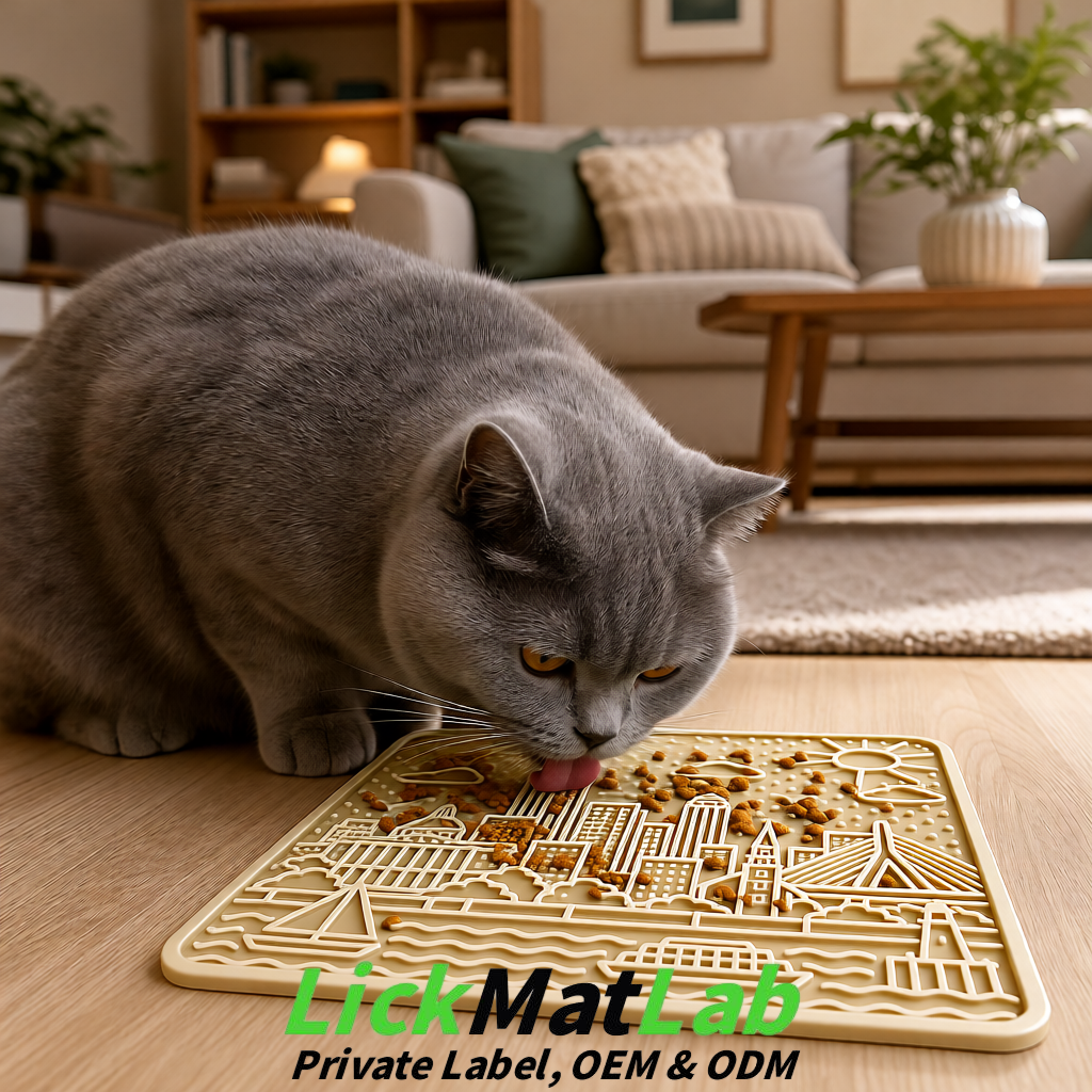 Beige Boston Urban Design Lick Mats For Cat & Dog | OEM/ODM Manufacturer