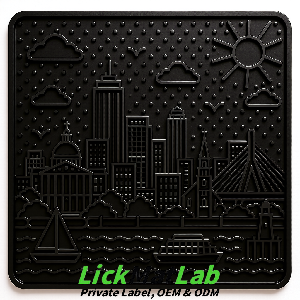Black Boston Urban Design Lick Mats For Cat & Dog | OEM/ODM Manufacturer
