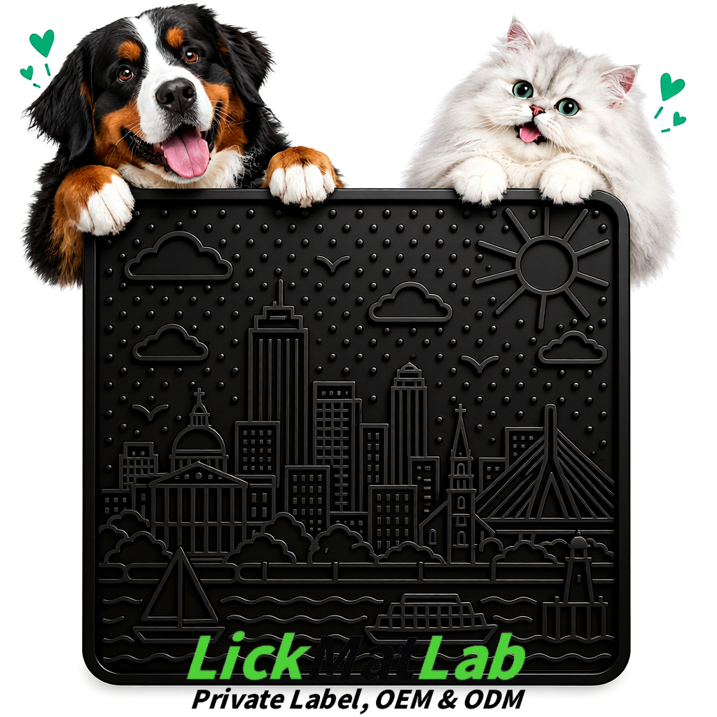 Black Boston Urban Design Lick Mats For Cat & Dog | OEM/ODM Manufacturer