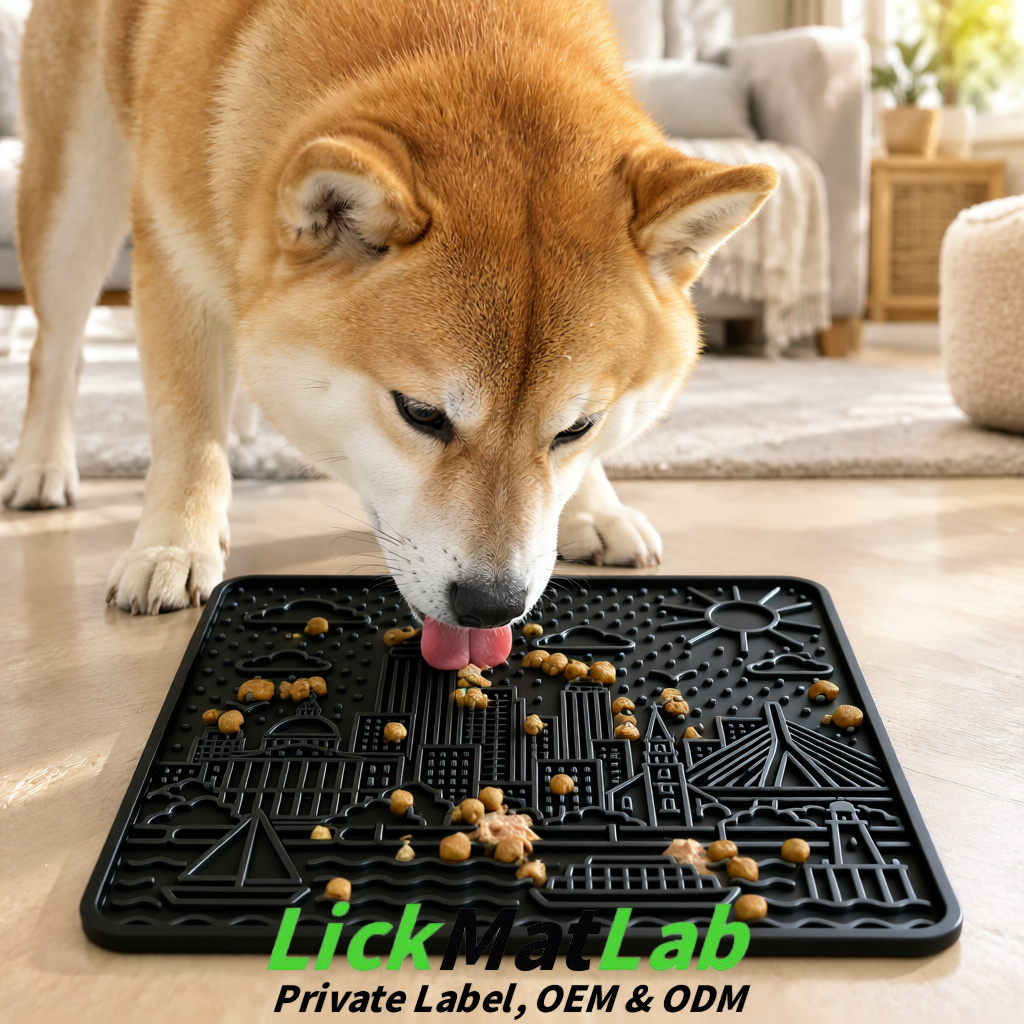 Black Boston Urban Design Lick Mats For Cat & Dog | OEM/ODM Manufacturer