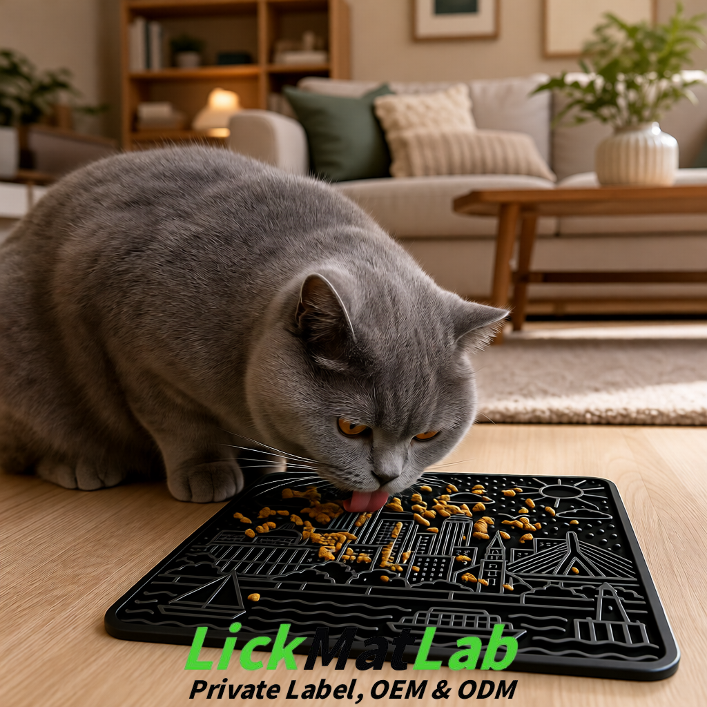 Black Boston Urban Design Lick Mats For Cat & Dog | OEM/ODM Manufacturer