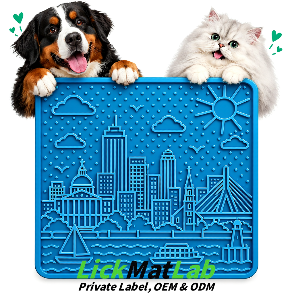 Blue Boston Urban Design Lick Mats For Cat & Dog | OEM/ODM Manufacturer