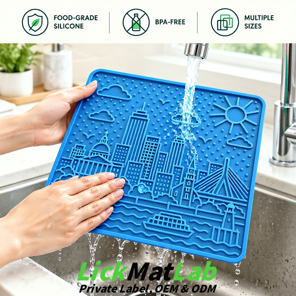 Blue Boston Urban Design Lick Mats For Cat & Dog | OEM/ODM Manufacturer