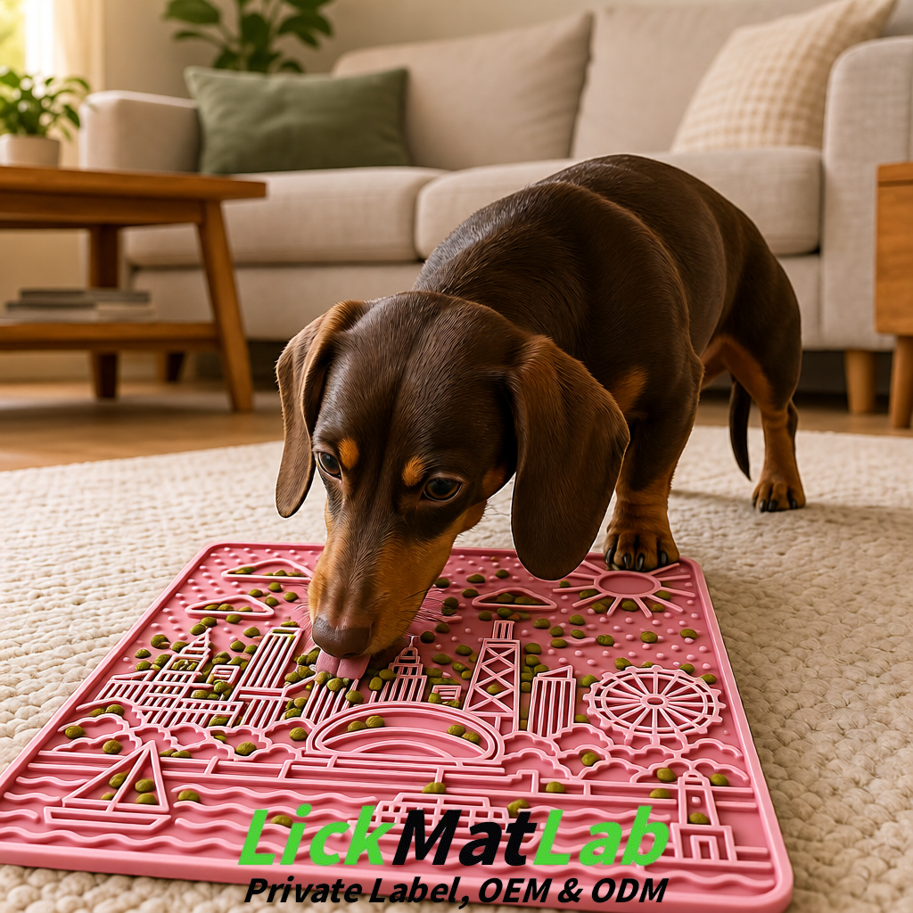 Blush Chicago Skyline Lick Mats for Dogs & Cats | Private Label