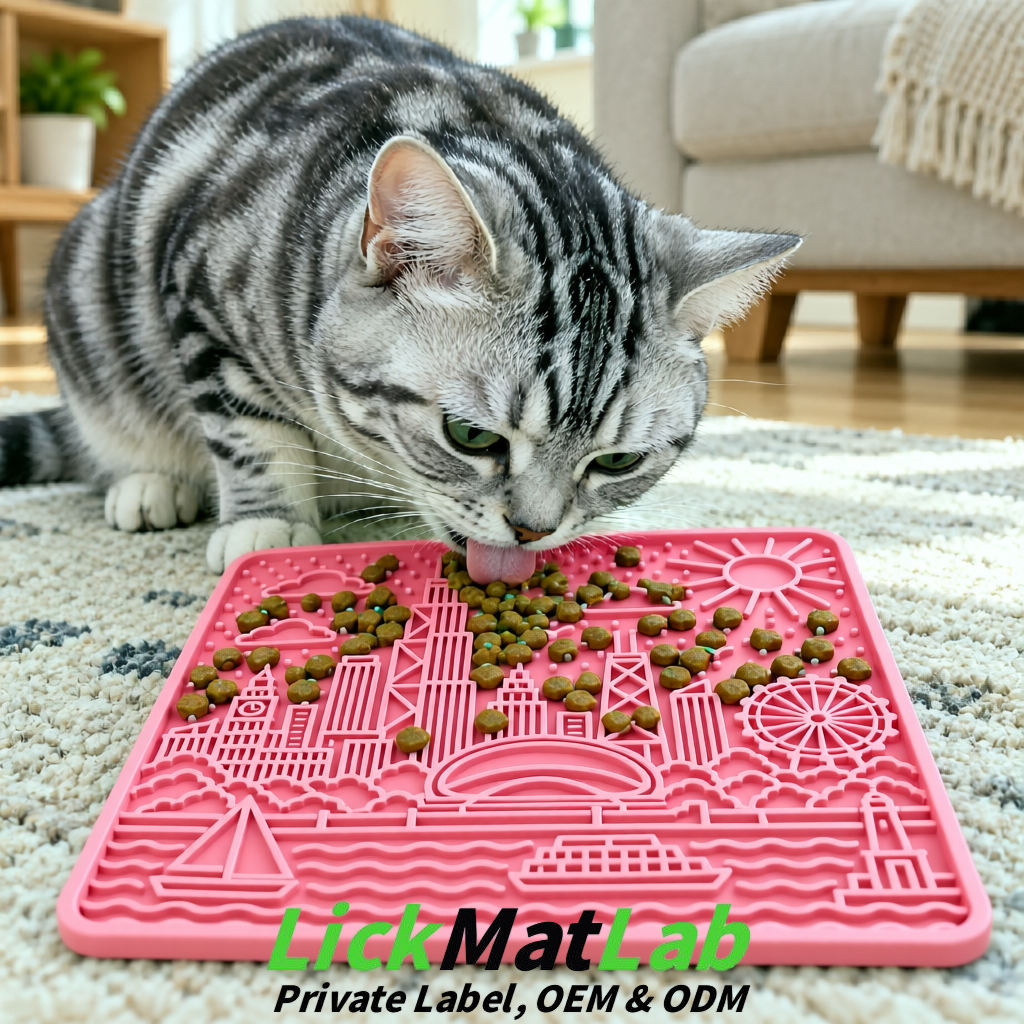 Blush Chicago Skyline Lick Mats for Dogs & Cats | Private Label
