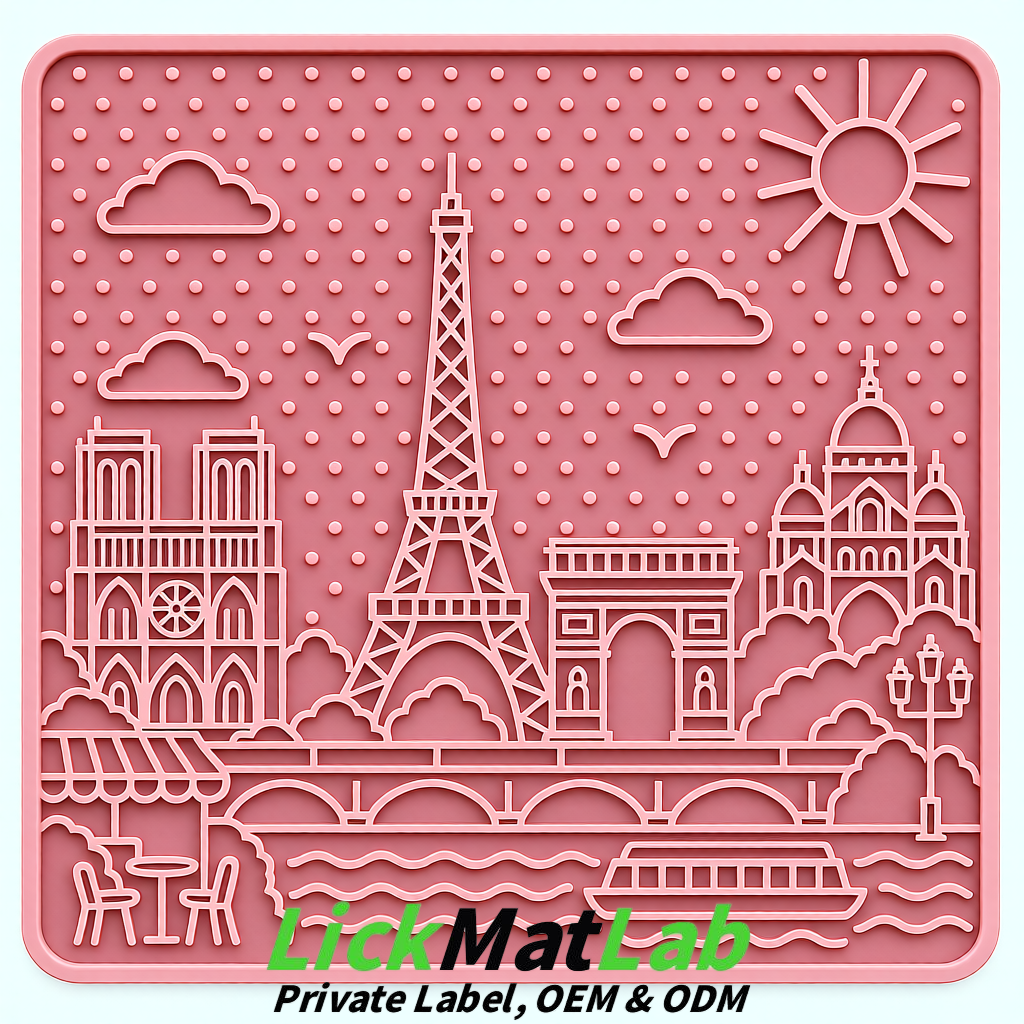 Blush French-Inspired Paris Lick Mats for Pets | Private Label