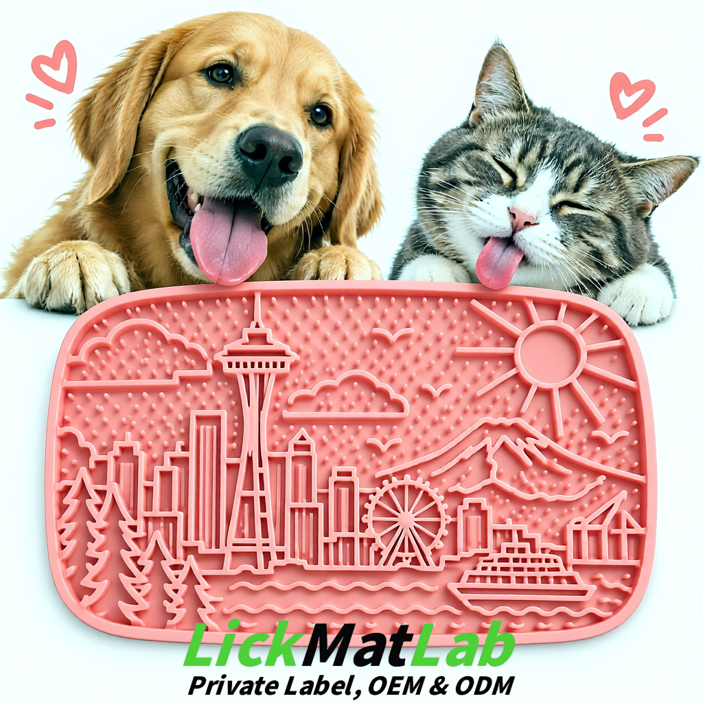Blush Seattle City-Themed Lick Mats for Pets | Private Label