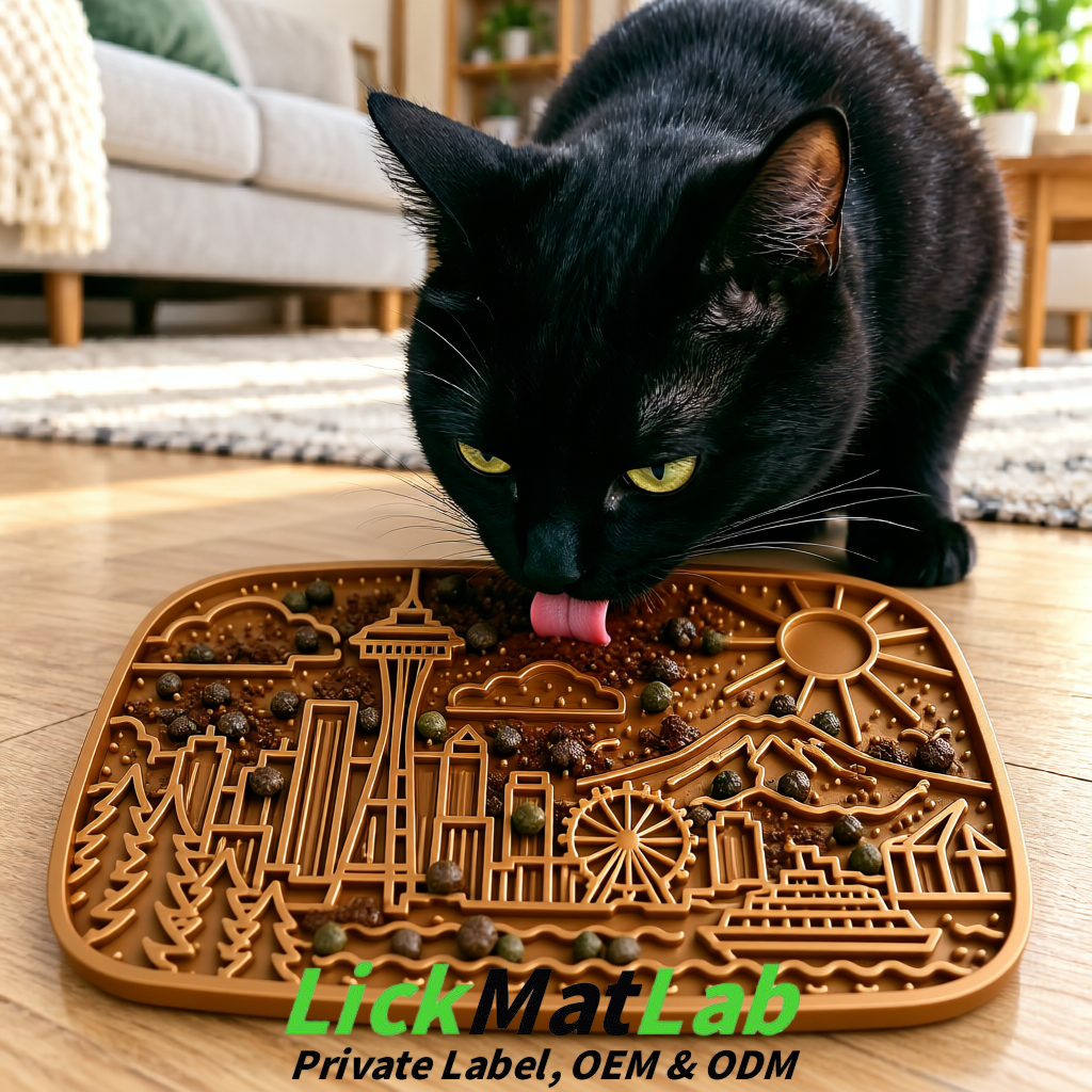 Bronze Seattle City-Themed Lick Mats for Pets | Private Label