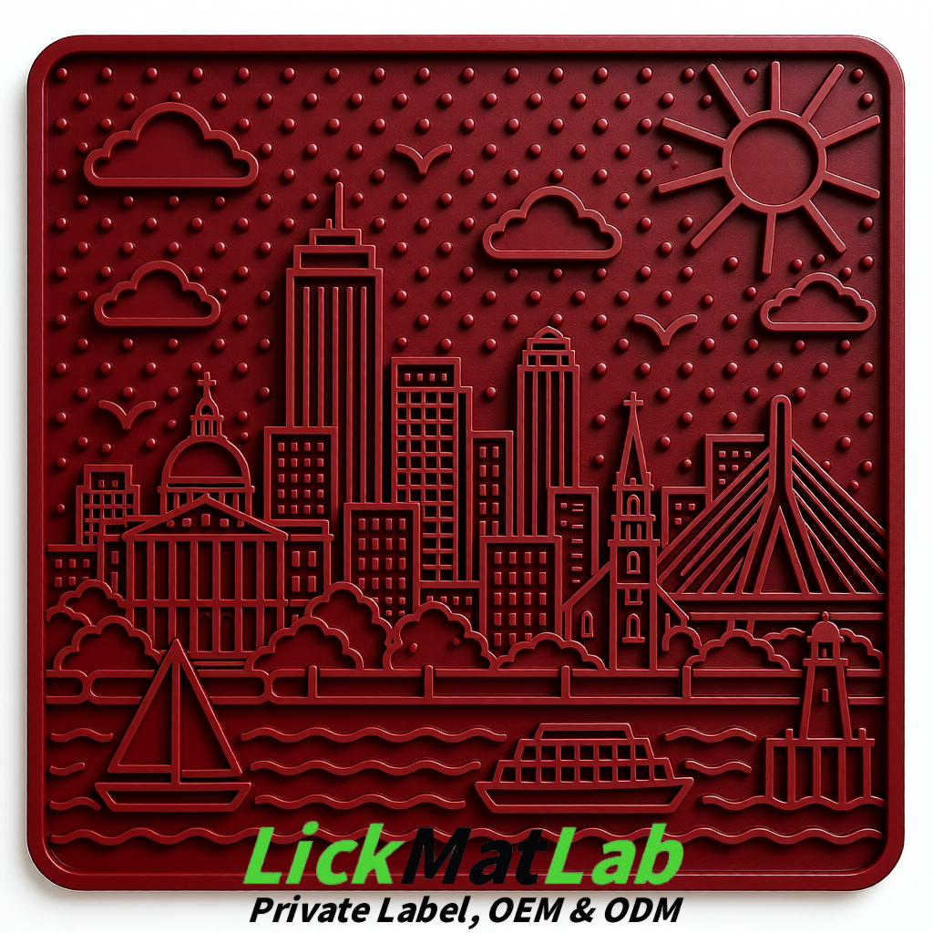 Burgundy Boston Urban Design Lick Mats For Cat & Dog | OEM/ODM Manufacturer