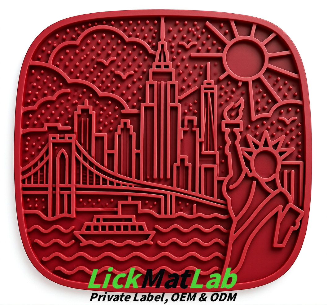 Carmine New York Themed Lick Mats for Pets | Private Label & OEM/ODM