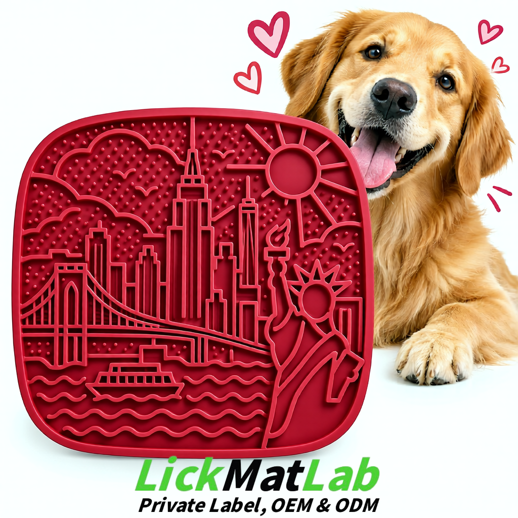 Carmine New York Themed Lick Mats for Pets | Private Label & OEM/ODM