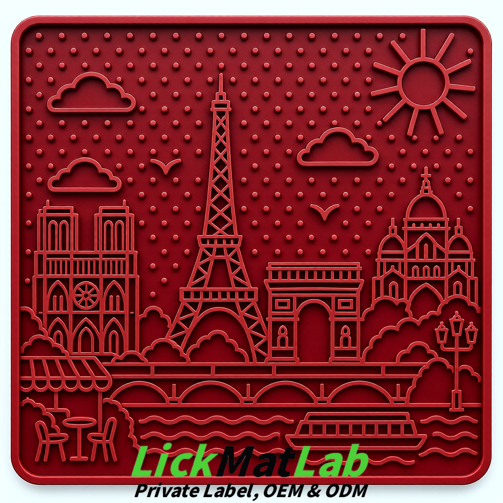 Carmine French-Inspired Paris Lick Mats for Pets | Private Label