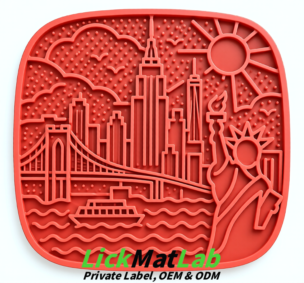 Coral New York Themed Lick Mats for Pets | Private Label & OEM/ODM