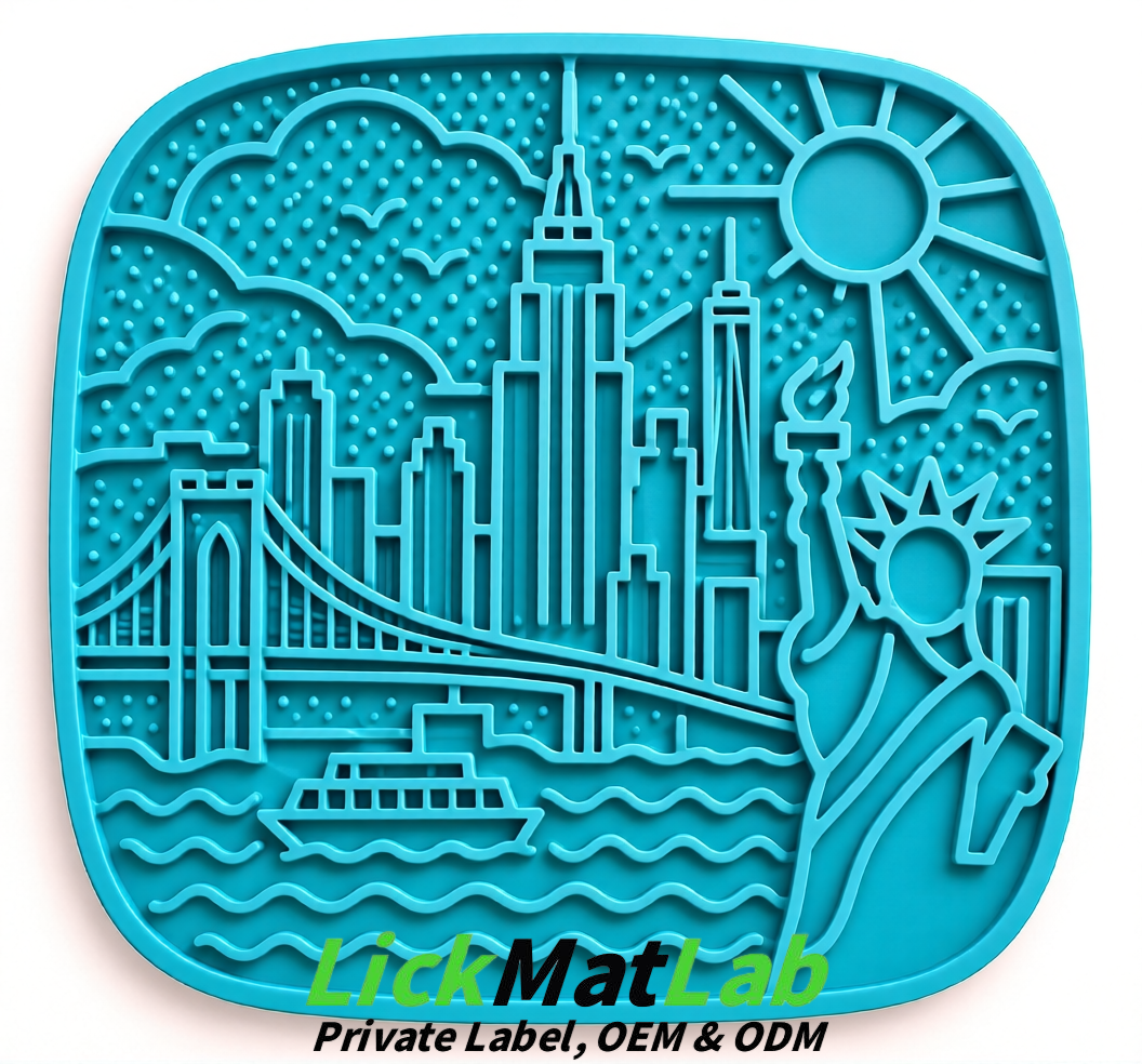 Cyan New York Themed Lick Mats for Pets | Private Label & OEM/ODM