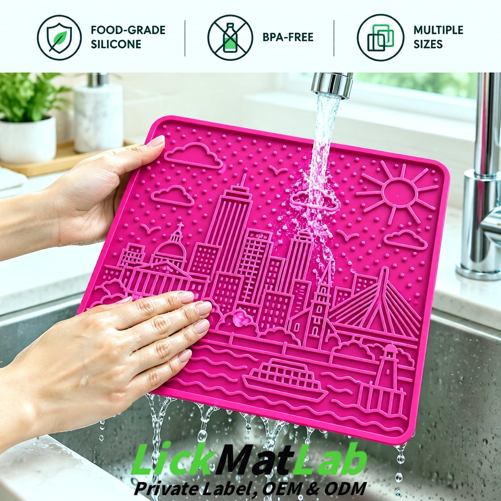 Fuchsia Boston Urban Design Lick Mats For Cat & Dog | OEM/ODM Manufacturer Fuchsia Boston Urban Design Lick Mats For Cat & Dog | OEM/ODM Manufacturer