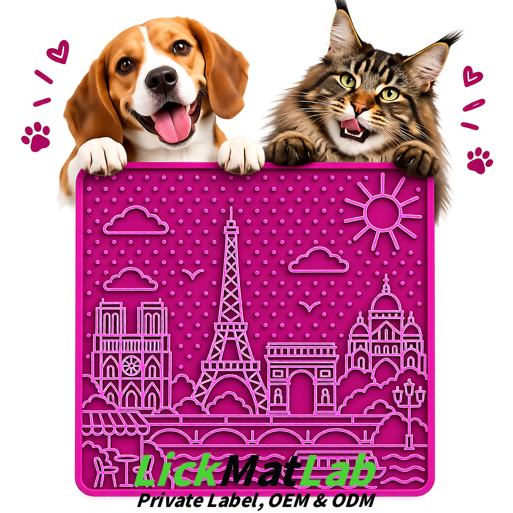 Fuchsia French-Inspired Paris Lick Mats for Pets | Private Label