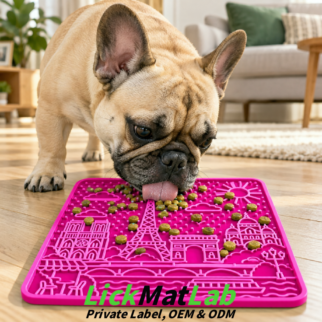 Fuchsia French-Inspired Paris Lick Mats for Pets | Private Label Fuchsia French-Inspired Paris Lick Mats for Pets | Private Label