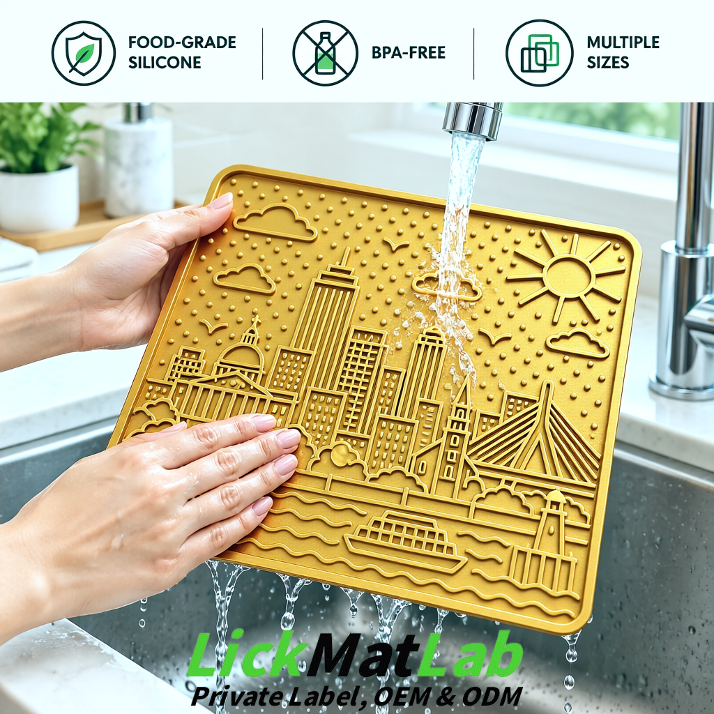 Gold Boston Urban Design Lick Mats For Cat & Dog | OEM/ODM Manufacturer