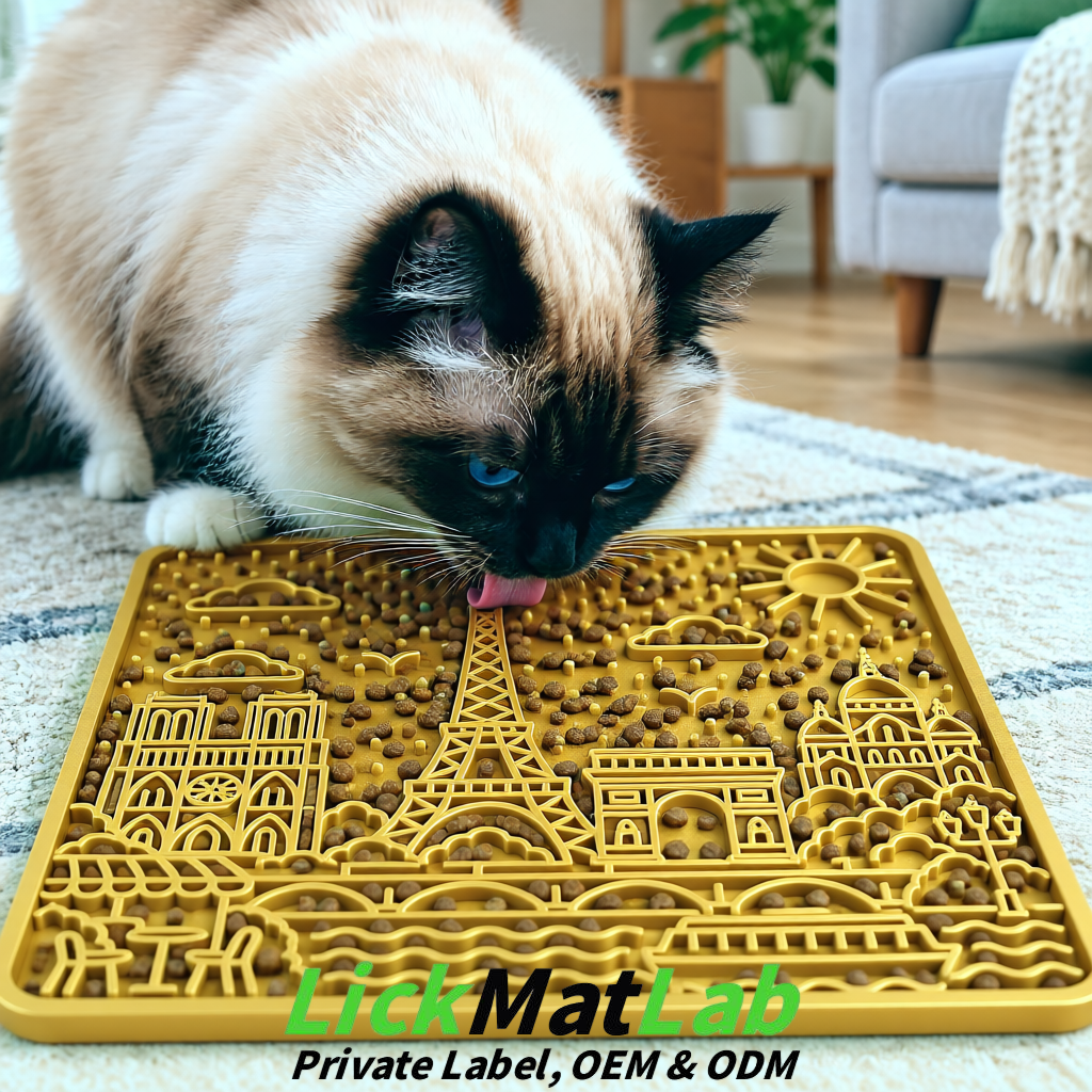 Gold French-Inspired Paris Lick Mats for Pets | Private Label
