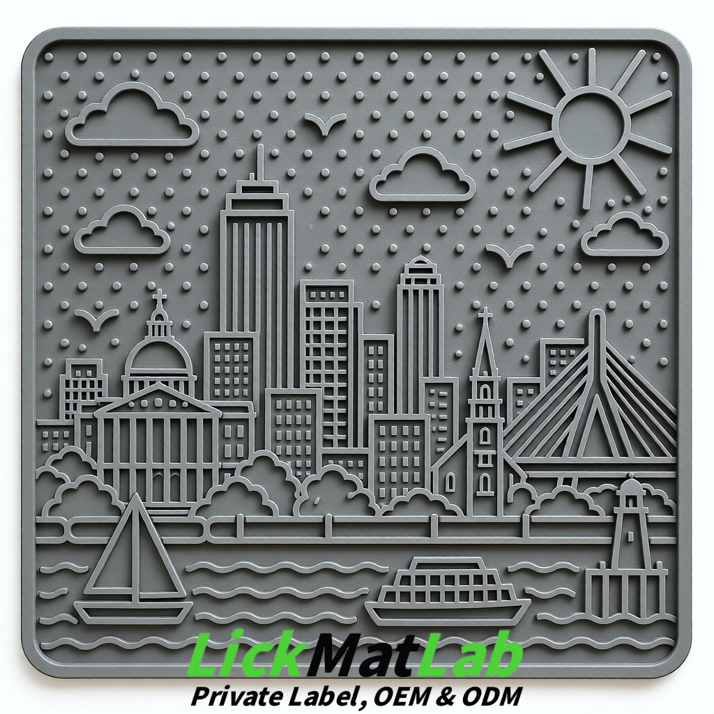 Gray Boston Urban Design Lick Mats For Cat & Dog | OEM/ODM Manufacturer