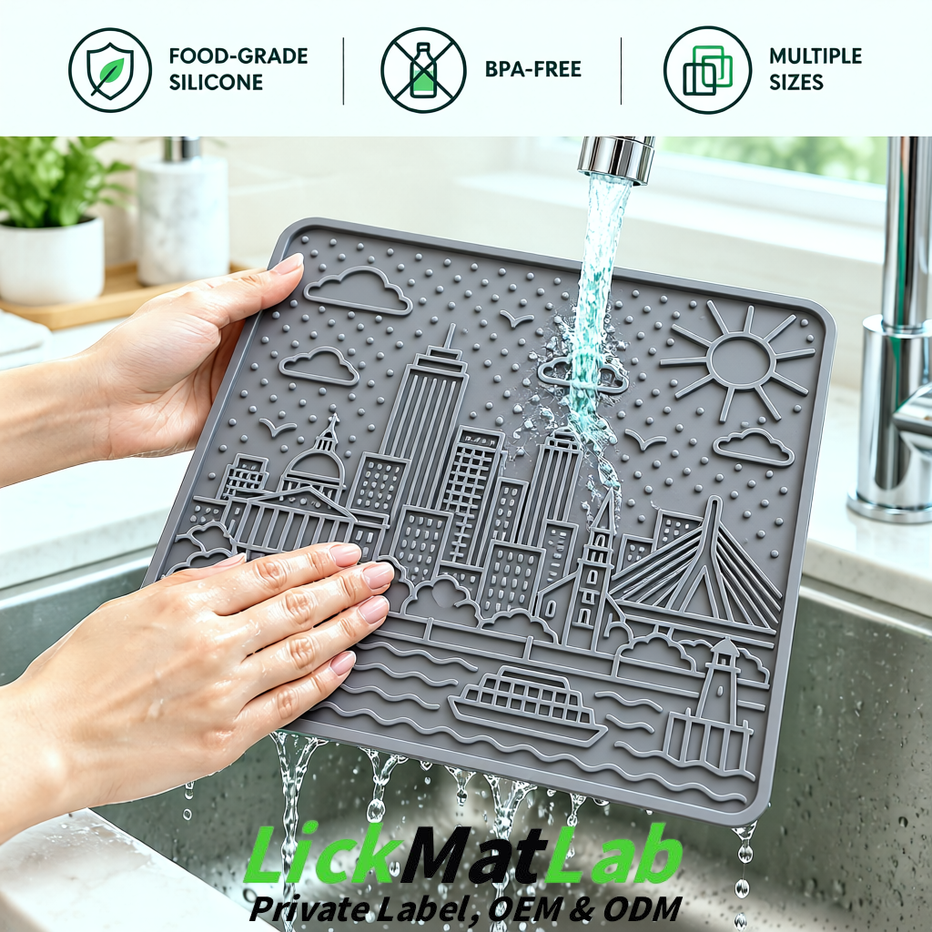 Gray Boston Urban Design Lick Mats For Cat & Dog | OEM/ODM Manufacturer Gray Boston Urban Design Lick Mats For Cat & Dog | OEM/ODM Manufacturer