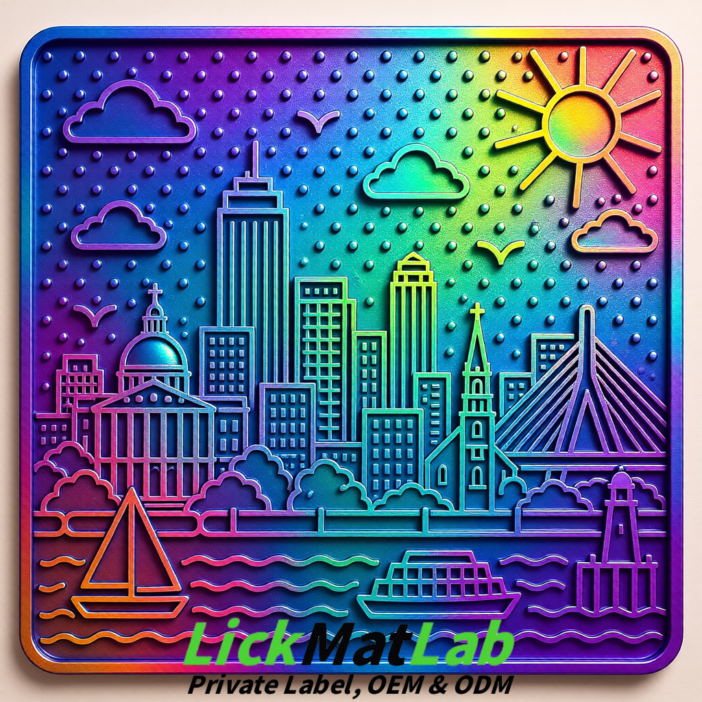 Holographic Boston Urban Design Lick Mats For Cat & Dog | OEM/ODM Manufacturer