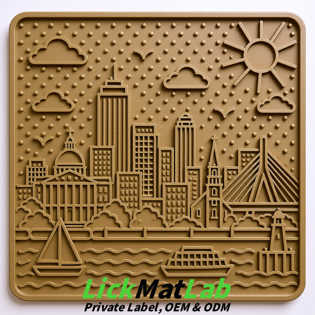 Khaki Boston Urban Design Lick Mats For Cat & Dog | OEM/ODM Manufacturer