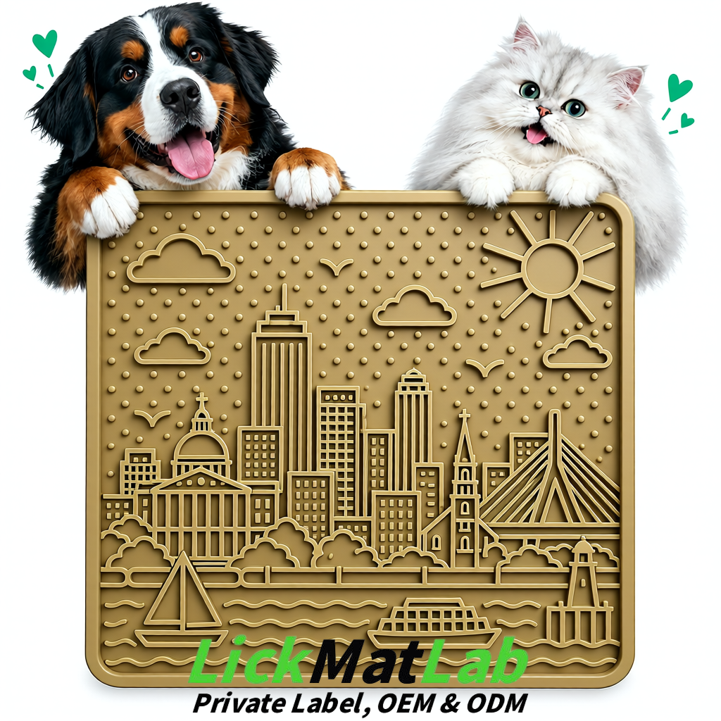 Khaki Boston Urban Design Lick Mats For Cat & Dog | OEM/ODM Manufacturer