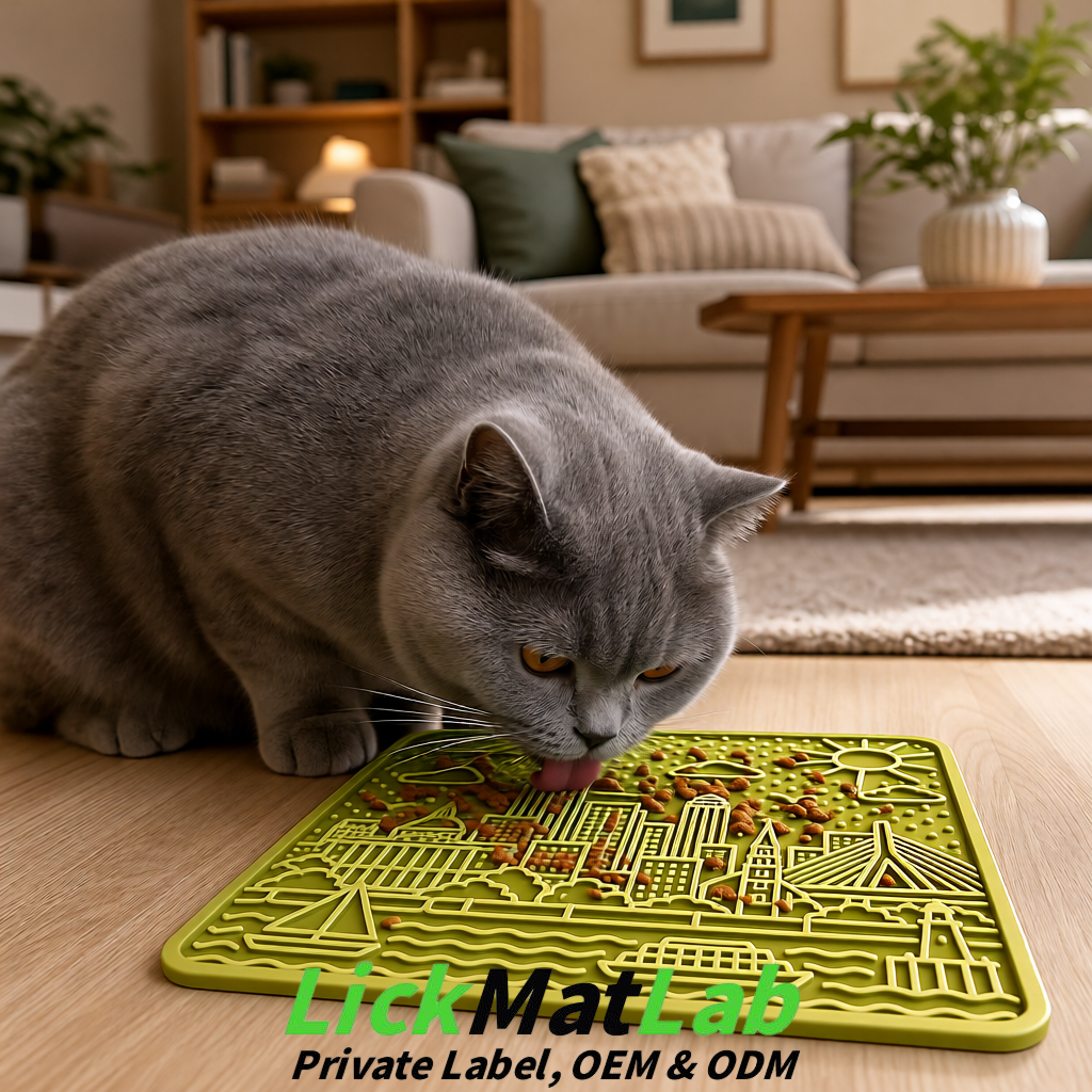 Khaki Boston Urban Design Lick Mats For Cat & Dog | OEM/ODM Manufacturer