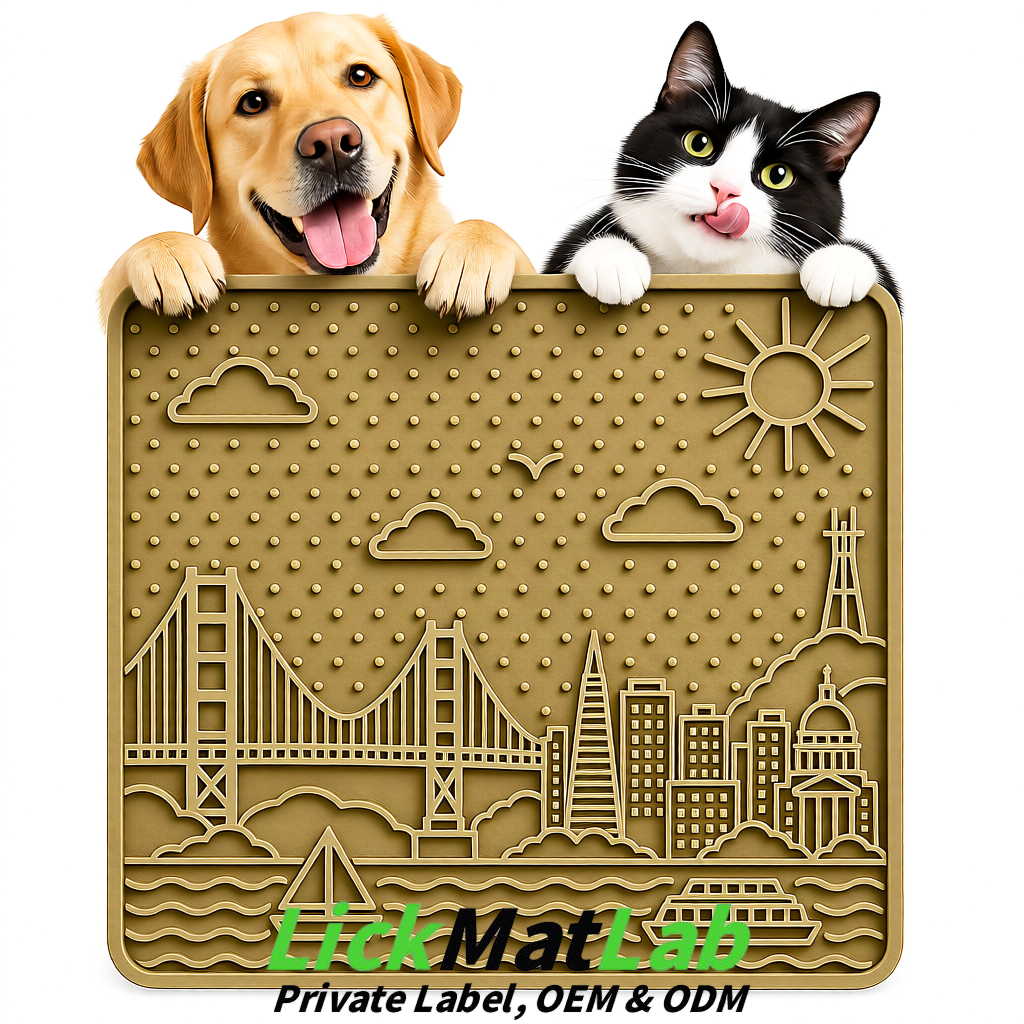 Khaki Bayside San Francisco Lick Mats | Private Label for Pets