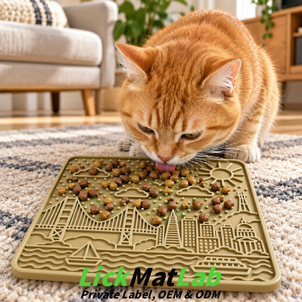 Khaki Bayside San Francisco Lick Mats | Private Label for Pets