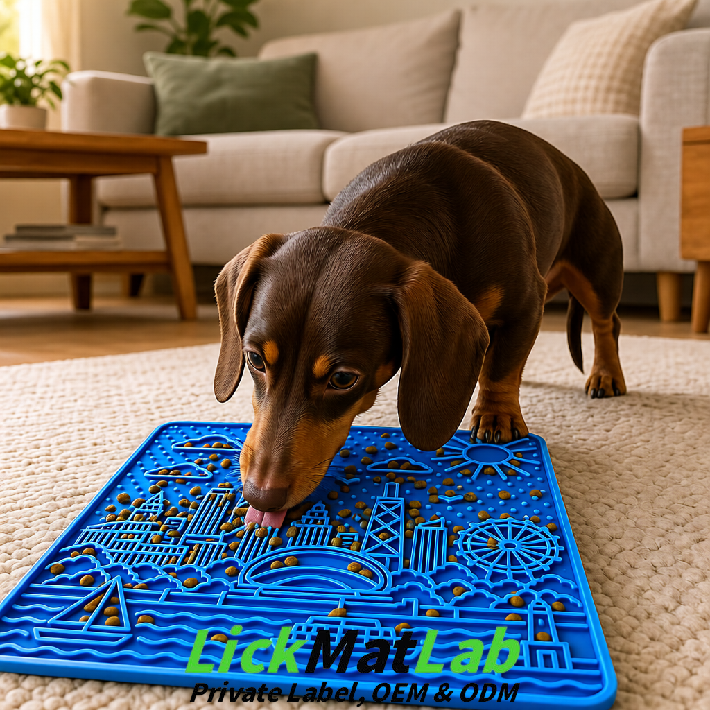 Klein Blue Chicago Skyline Lick Mats for Dogs & Cats | Private Label