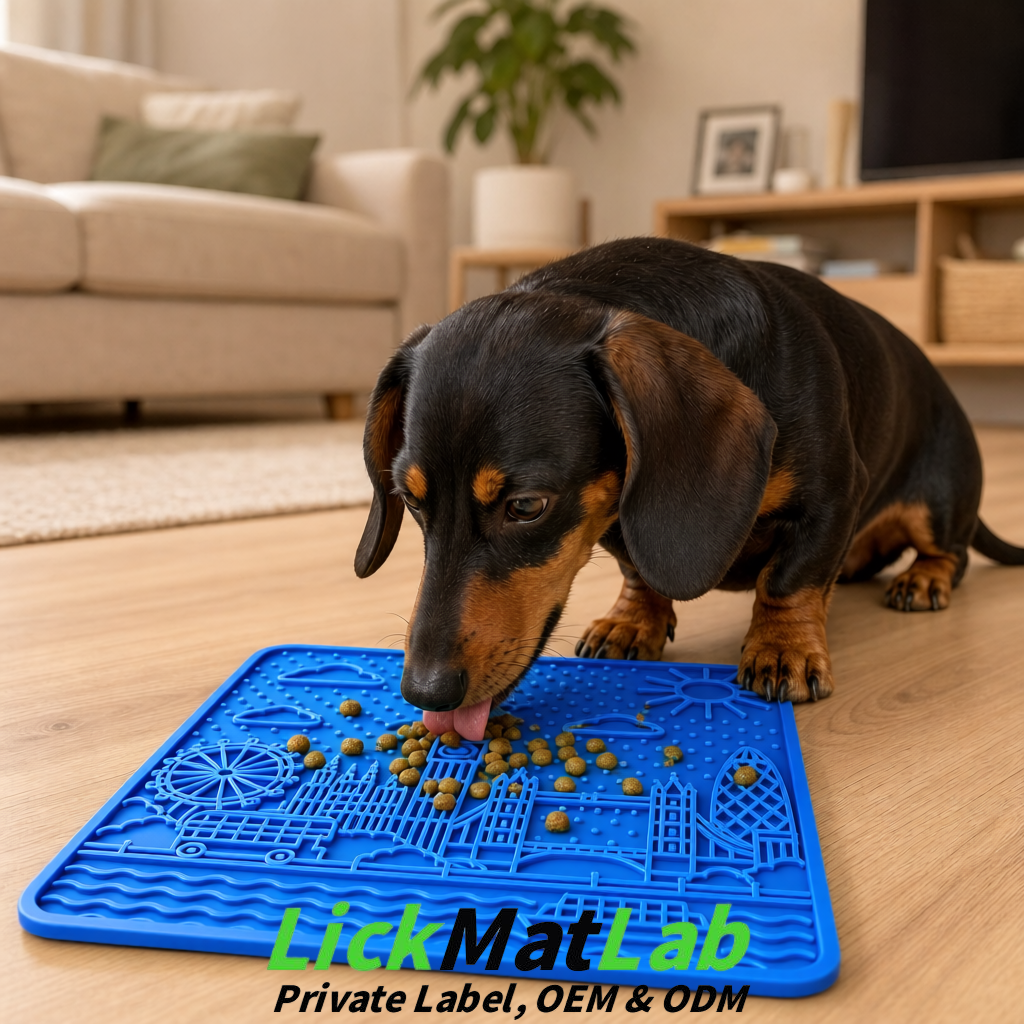 Klein Blue London-Themed Lick Mats for Dogs & Cats | Custom Logo Klein Blue London-Themed Lick Mats for Dogs & Cats | Custom Logo