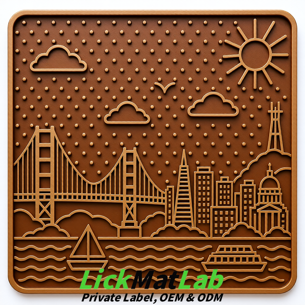 Kraft Brown Bayside San Francisco Lick Mats | Private Label for Pets