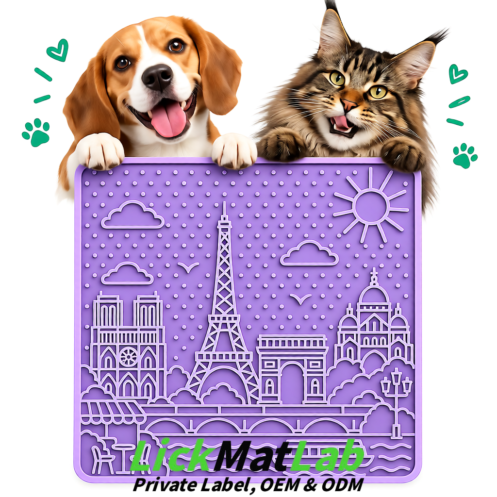 Lavender French-Inspired Paris Lick Mats for Pets | Private Label
