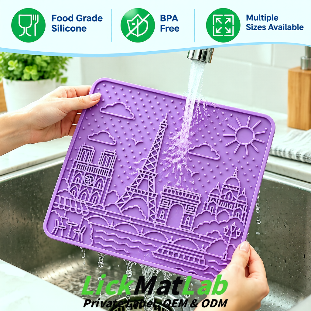 Lavender French-Inspired Paris Lick Mats for Pets | Private Label