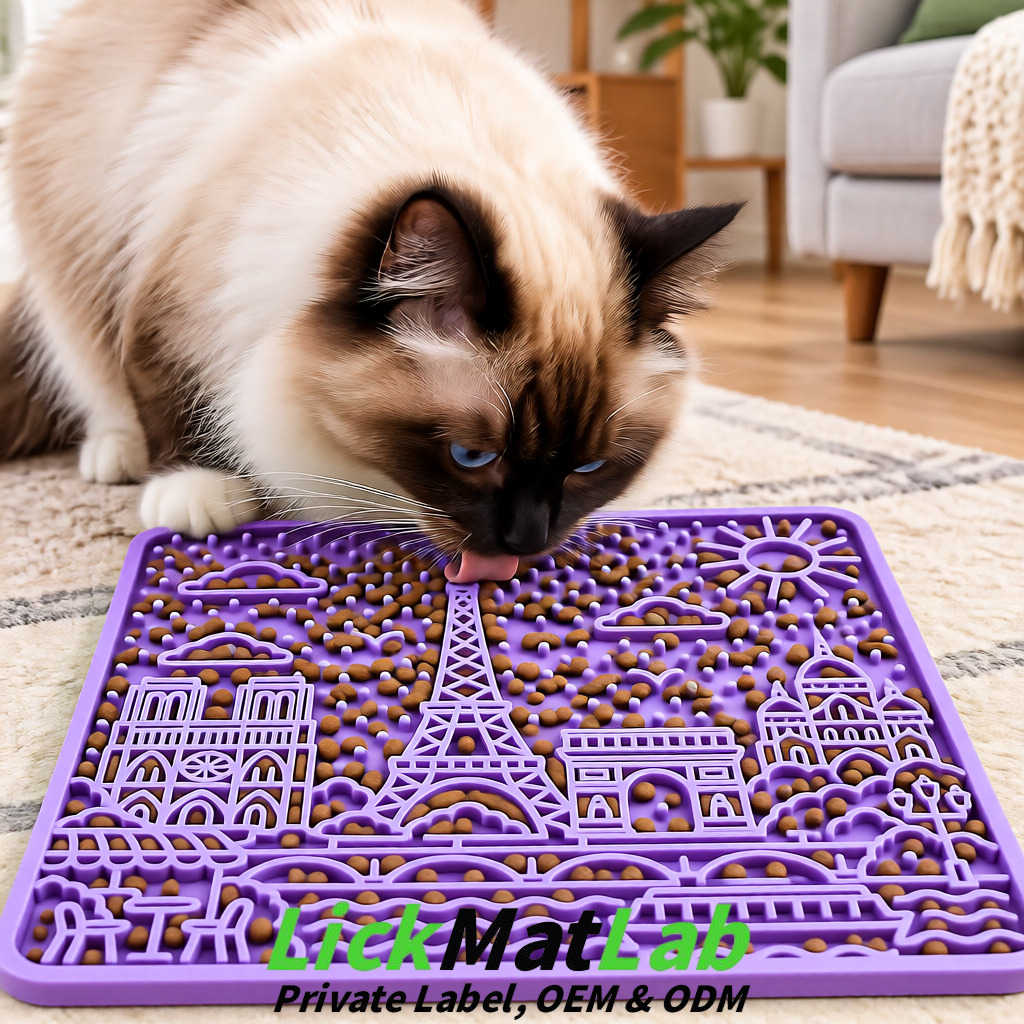 Lavender French-Inspired Paris Lick Mats for Pets | Private Label