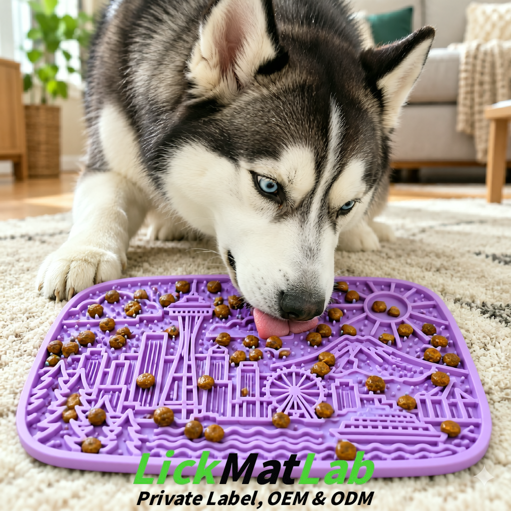 Lavender Seattle City-Themed Lick Mats for Pets | Private Label