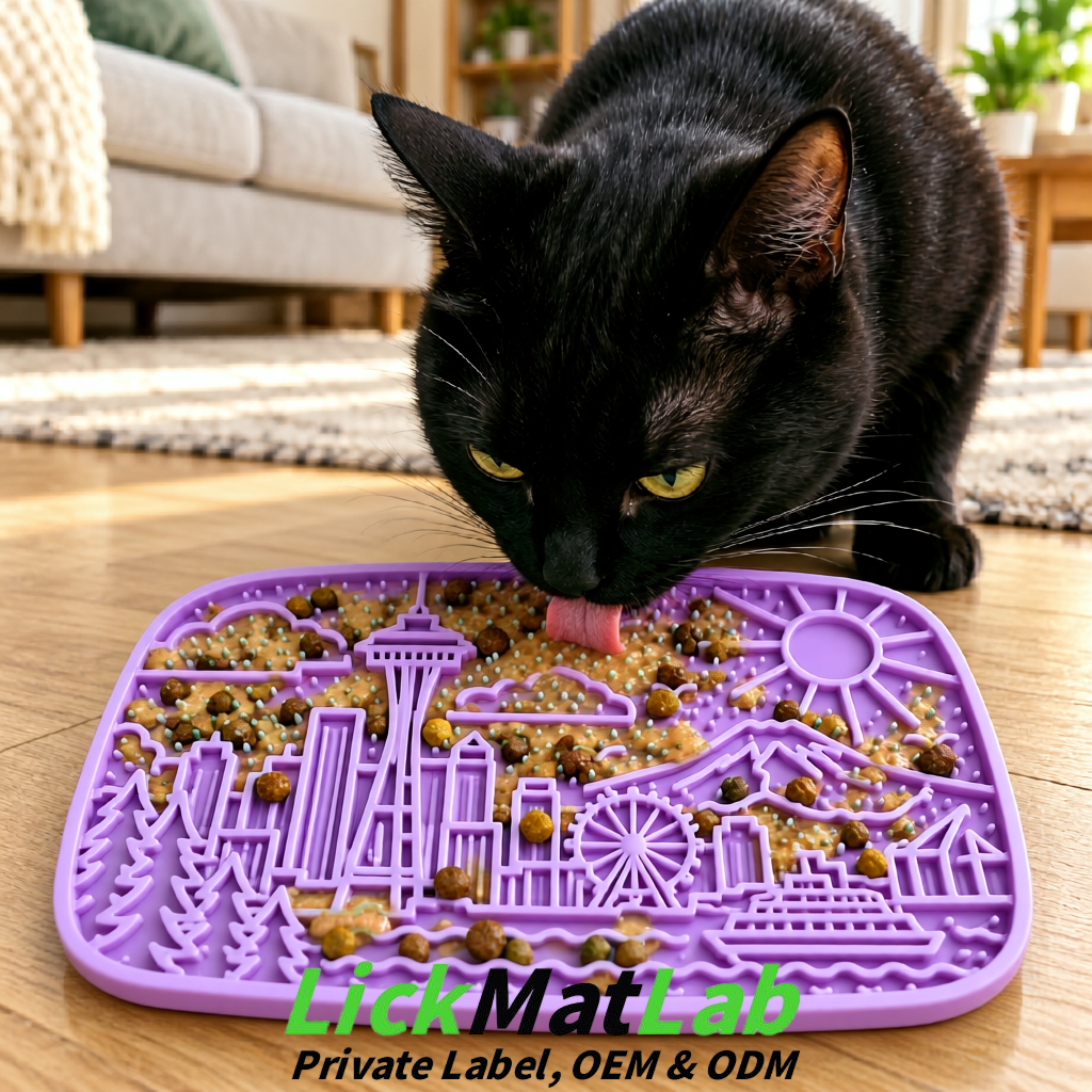 Lavender Seattle City-Themed Lick Mats for Pets | Private Label