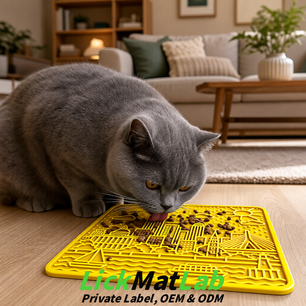 Lemon Yellow Boston Urban Design Lick Mats For Cat & Dog | OEM/ODM Manufacturer