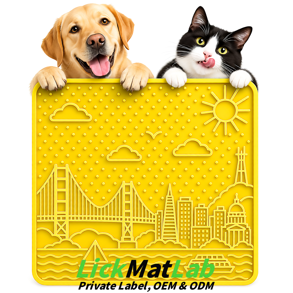 Lemon Yellow Bayside San Francisco Lick Mats | Private Label for Pets