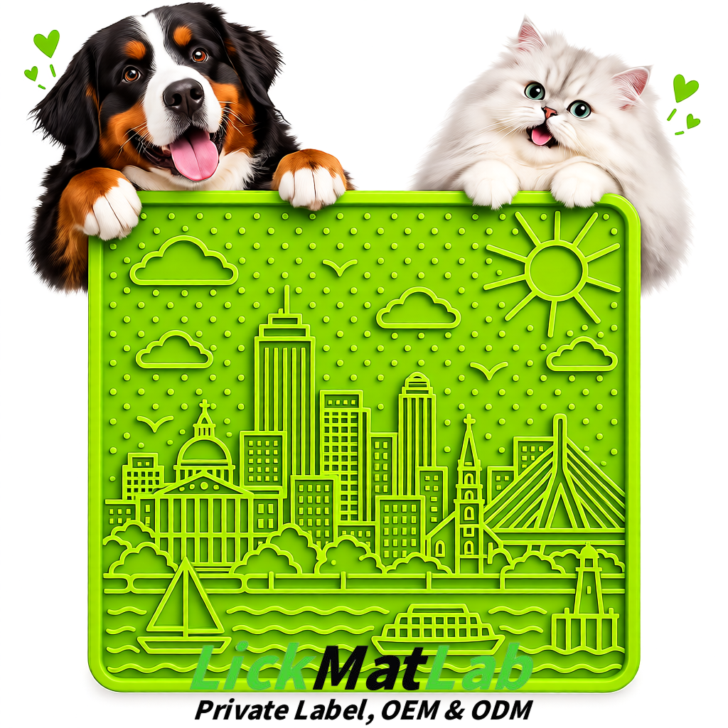 Lime Green Boston Urban Design Lick Mats For Cat & Dog | OEM/ODM Manufacturer