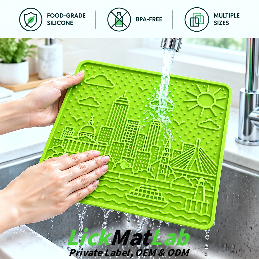 Lime Green Boston Urban Design Lick Mats For Cat & Dog | OEM/ODM Manufacturer