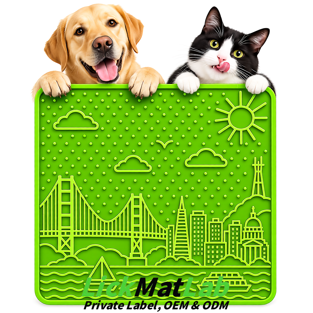 Lime Green Bayside San Francisco Lick Mats | Private Label for Pets