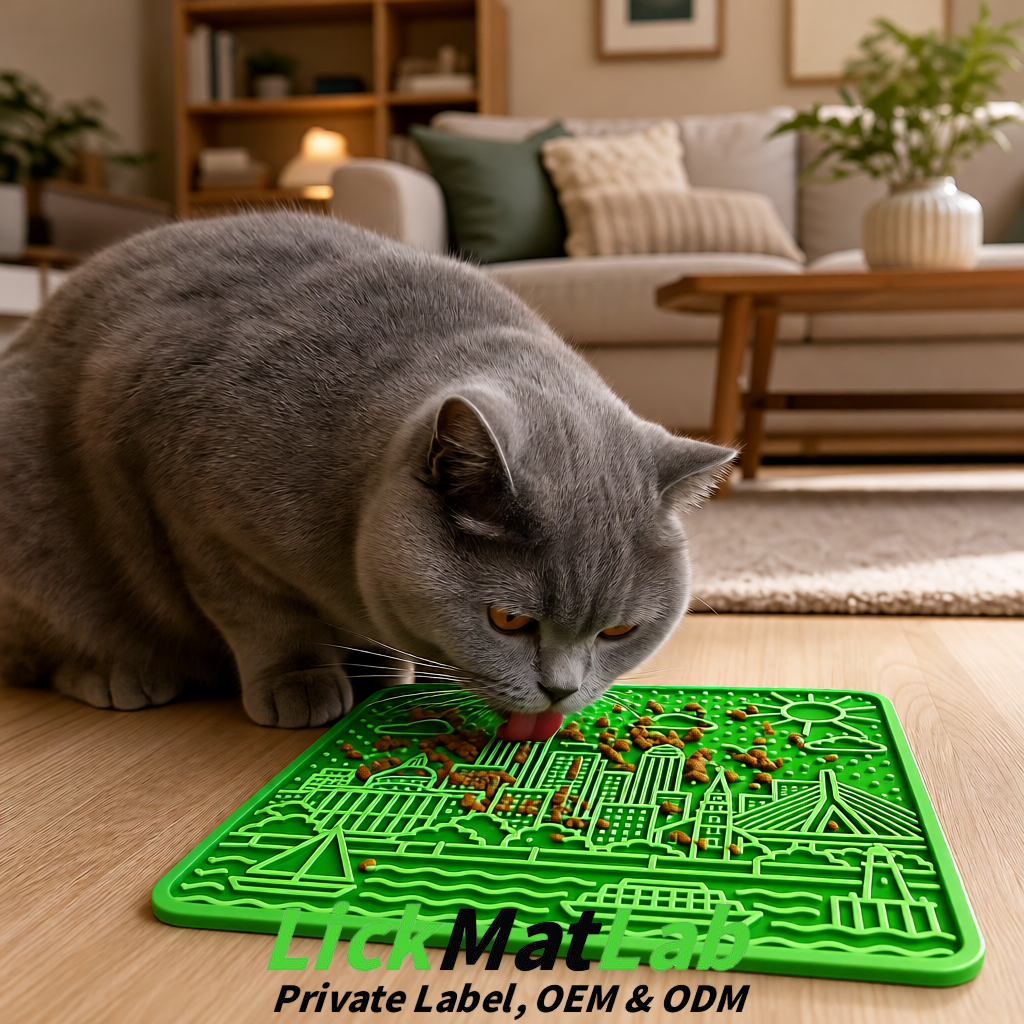 Matcha Green Boston Urban Design Lick Mats For Cat & Dog | OEM/ODM Manufacturer Matcha Green Boston Urban Design Lick Mats For Cat & Dog | OEM/ODM Manufacturer