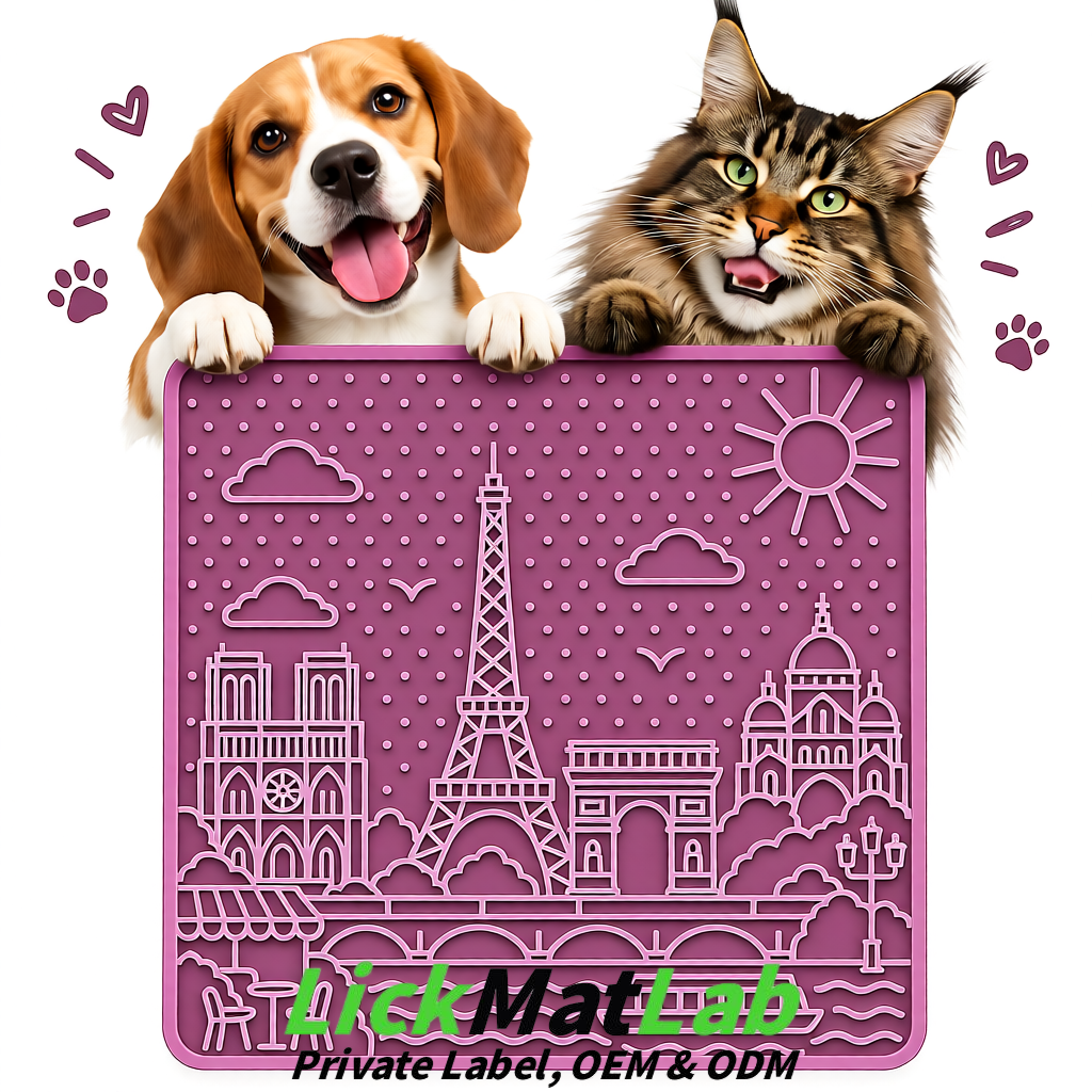 Mauve French-Inspired Paris Lick Mats for Pets | Private Label