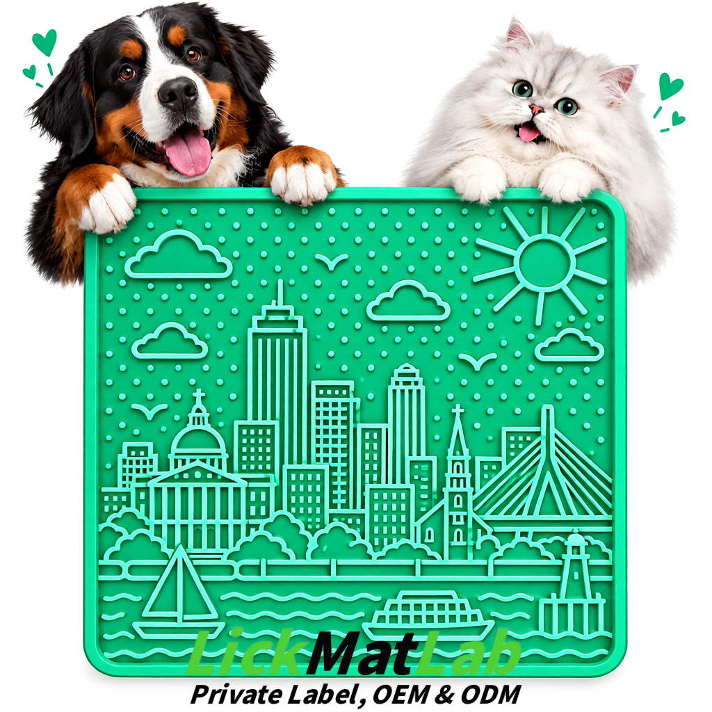 Mint Green Boston Urban Design Lick Mats For Cat & Dog | OEM/ODM Manufacturer